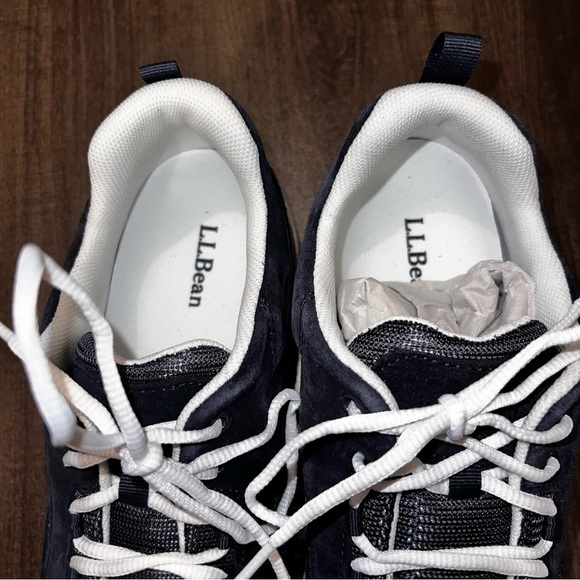 L.L. Bean Men's Comfort Fitness Walking Shoes Suede Mesh Navy Blue Size 10W EUC - Picture 4 of 6